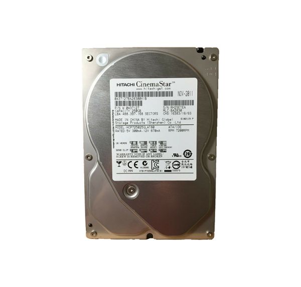 HCP725025GLAT80 Hitachi CinemaStar P7K500 250GB 7200RPM ATA-133 8MB Cache 3.5-inch Hard Disk Drive