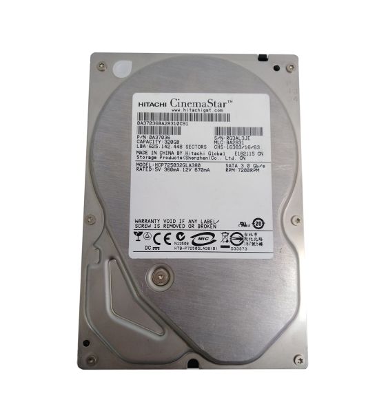 HCP725032GLA380 Hitachi CinemaStar P7K500 320GB 7200RPM SATA 3Gb/s 8MB Cache 3.5-inch Hard Drive