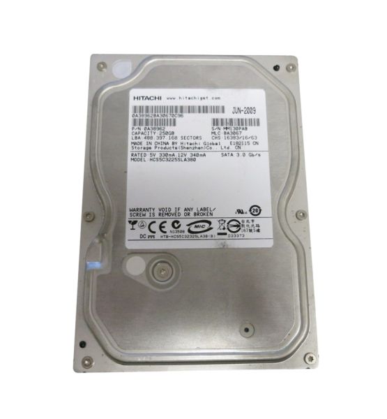 HCS5C3225SLA380 Hitachi CinemaStar 5K320 250GB 5400RPM SATA 3Gb/s 8MB Cache 3.5-inch Hard Drive