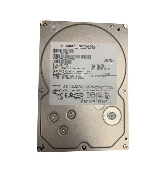 HCS721010KLA330 Hitachi CinemaStar 7K1000 1TB 7200RPM SATA 3Gb/s 32MB Cache 3.5-inch Hard Drive