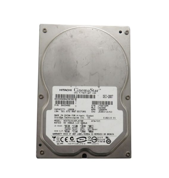 HCS721616PLAT80 Hitachi CinemaStar 7K160 160GB 7200RPM ATA-133 8MB Cache 3.5-inch Hard Drive