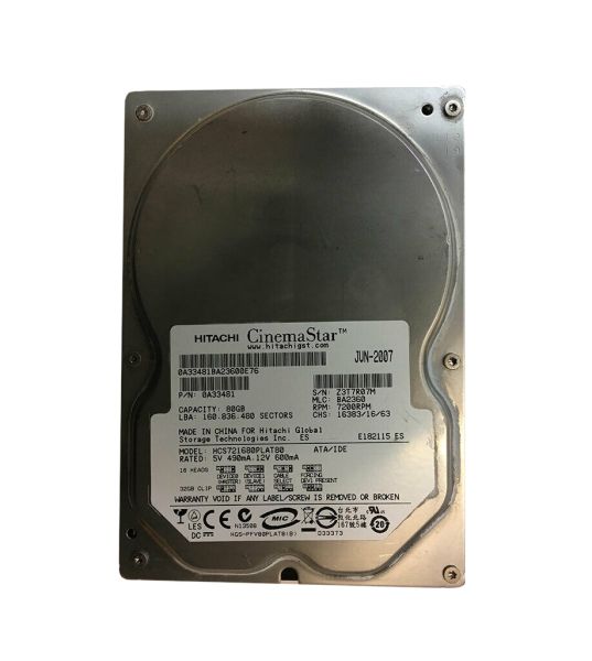 HCS721680PLAT80 Hitachi CinemaStar 7K160 80GB 7200RPM ATA-133 8MB Cache 3.5-inch Hard Drive