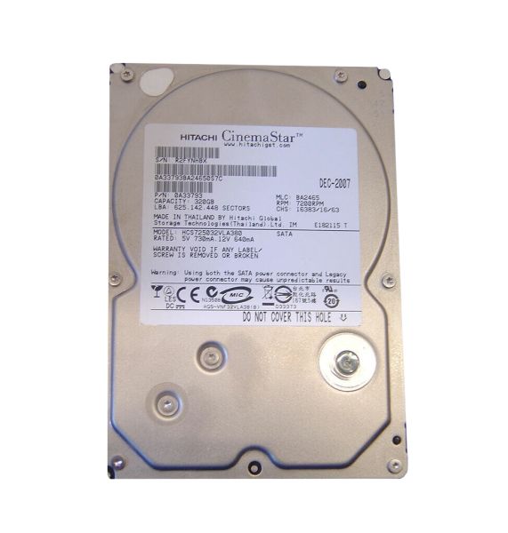 HCS725032VLA380 Hitachi CinemaStar 7K500 320GB 7200RPM SATA 3Gb/s 8MB Cache 3.5-inch Hard Drive