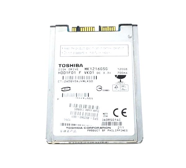 HDD1F01 Toshiba 120GB 5400RPM Micro SATA 1.5GB/s 8MB Cache Super SlimLine 1.8-Inch Hard Disk Drive