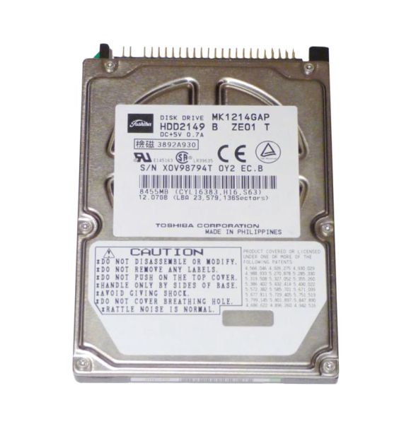 HDD2149B Toshiba Toshoba 12GB 4200RPM IDE Ultra ATA-66 1MB Cache 9.5mm 2.5-Inch Laptop Hard Drive