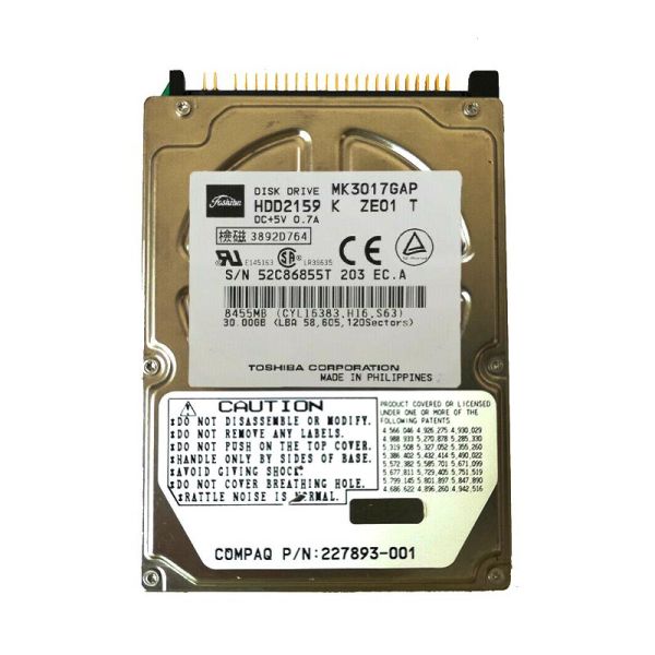 HDD2159L Toshiba 30GB 4200RPM ATA-100 2MB Cache 2.5-inch Hard Disk Drive