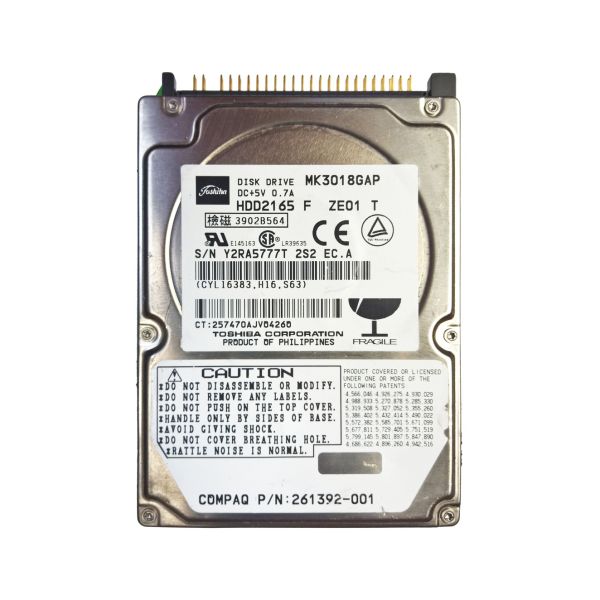HDD2165 Toshiba 30GB 4200RPM ATA-100 2MB Cache 2.5-inch Hard Disk Drive