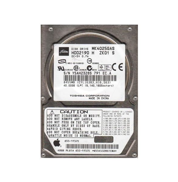 HDD2190 Toshiba 40GB 4200RPM IDE Ultra ATA-100 8MB Cache Super Slimline 9.5mm 2.5-Inch Notebook Hard Drive