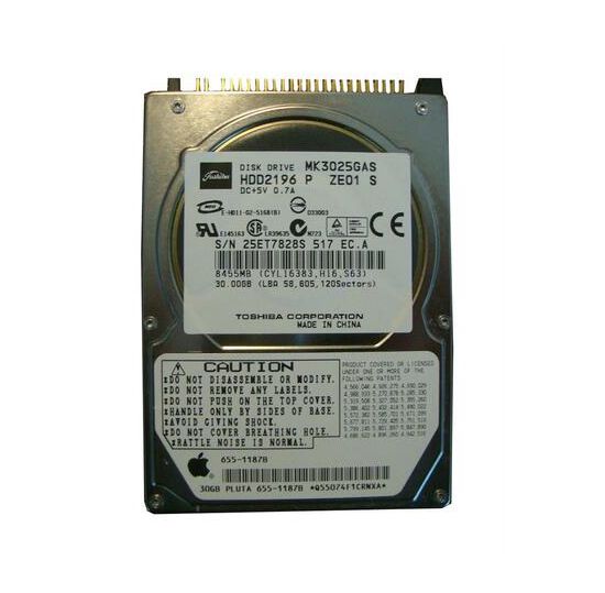 HDD2196 Toshiba 30GB 4200RPM ATA-100 8MB Cache 2.5-inch Hard Disk Drive
