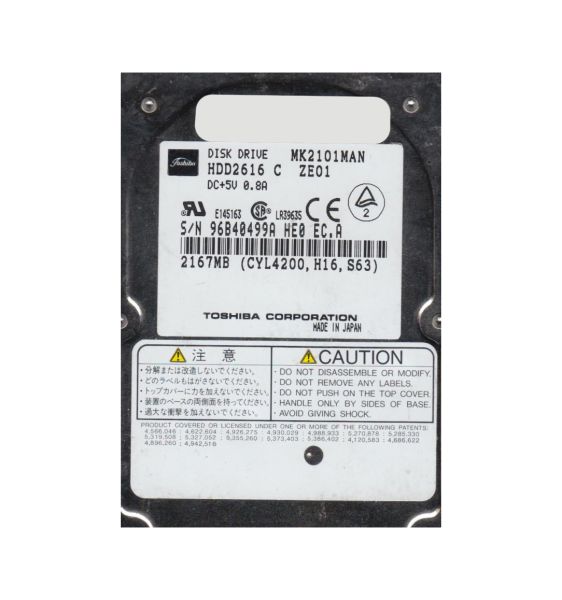 HDD2616 Toshiba 2.16GB 4200RPM ATA/IDE 128KB Cache 2.5-inch Hard Disk Drive