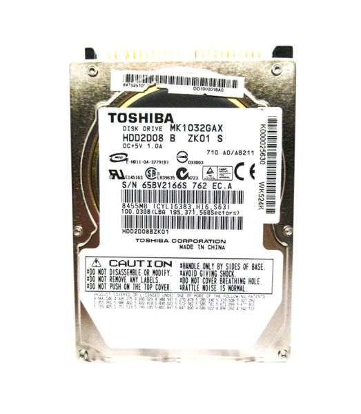 HDD2D08B Toshiba 100GB 5400RPM IDE ATA-100 8MB Cache 9.5mm 2.5-Inch Laptop Hard Drive