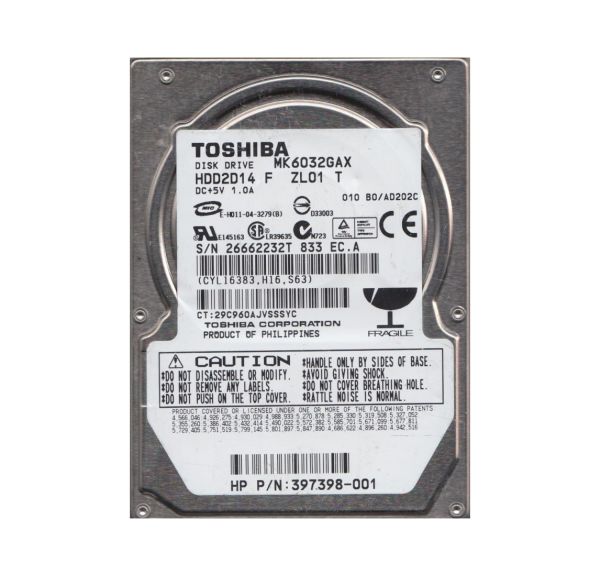 HDD2D14F Toshiba 60GB 5400RPM ATA-100 8MB Cache 2.5-inch Hard Disk Drive