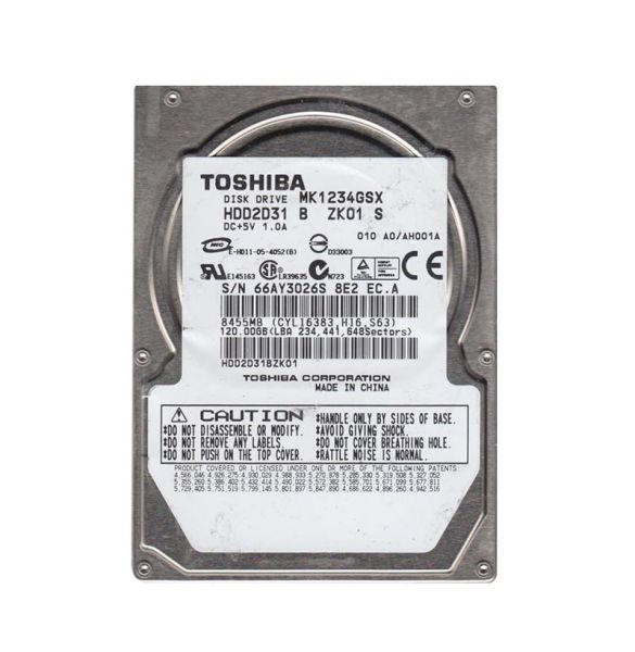 HDD2D31BZK01 Toshiba 120GB 5400RPM SATA 150Mb/s 8MB Cache 9.5mm 2.5-Inch Laptop Hard Drive