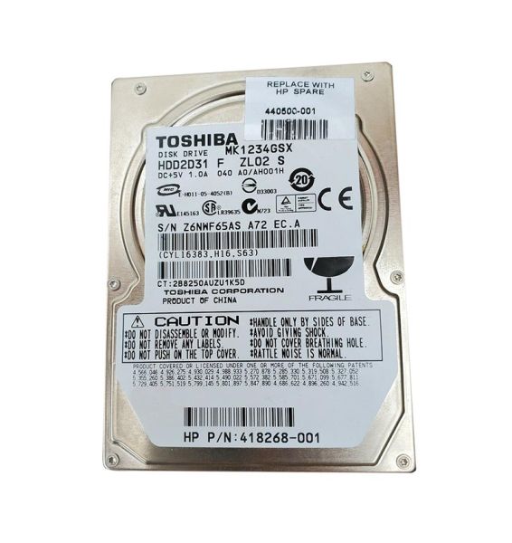 HDD2D31F Toshiba 120GB 5400RPM SATA 150Mb/s 8MB Cache 9.5mm 2.5-Inch Laptop Hard Drive