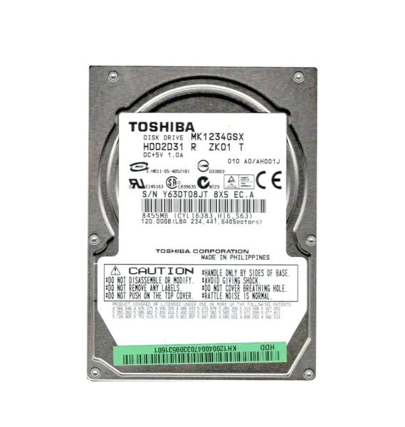 HDD2D31R Toshiba 120GB 5400RPM SATA 150Mb/s 8MB Cache 9.5mm 2.5-Inch Laptop Hard Drive