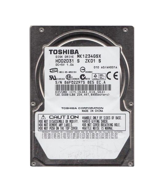 HDD2D31S Toshiba 120GB 5400RPM SATA 150Mb/s 8MB Cache 9.5mm 2.5-Inch Laptop Hard Drive