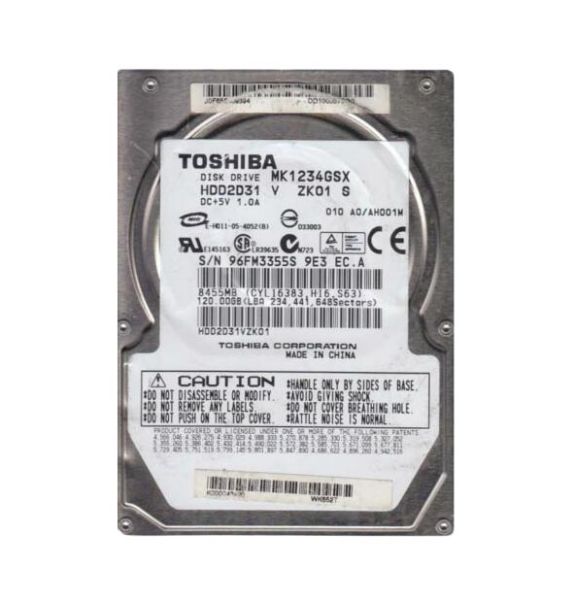 HDD2D31V Toshiba 120GB 5400RPM SATA 150Mb/s 8MB Cache 9.5mm 2.5-Inch Laptop Hard Drive
