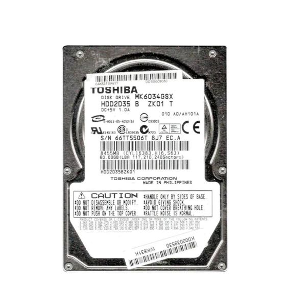 HDD2D35C Toshiba 60GB 5400RPM SATA 1.5GB/s 8MB Cache 2.5-inch Hard Disk Drive