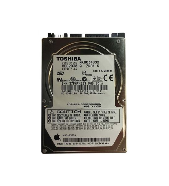 HDD2D38D Toshiba 80GB 5400RPM SATA 1.5GB/s 8MB Cache 2.5-inch Hard Disk Drive