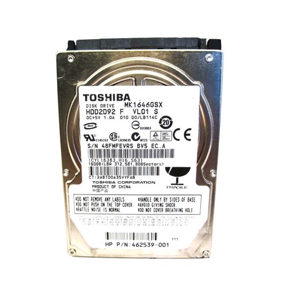 HDD2D92F Toshiba 160GB 5400RPM SATA 300Mb/s 8MB Cache 9.5mm 2.5-inch Laptop Hard Drive