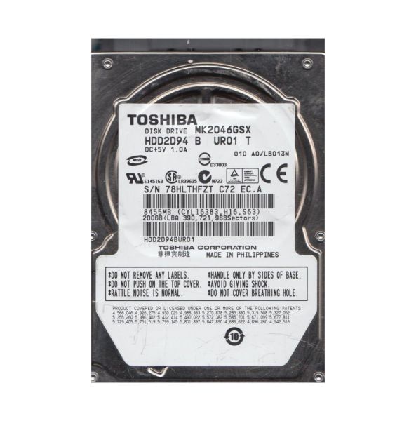 HDD2D94B Toshiba 200GB 5400RPM SATA 3GB/s 8MB Cache 2.5-inch Hard Disk Drive