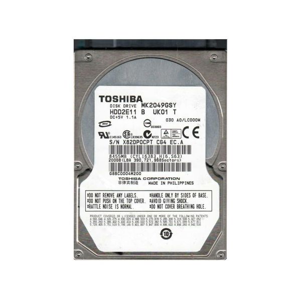 HDD2E11 Toshiba 200GB 7200RPM SATA (SATA-II) 3GB/s 16MB Cache Super Slimline 9.5mm 2.5-Inch Notebook Hard Disk Drive
