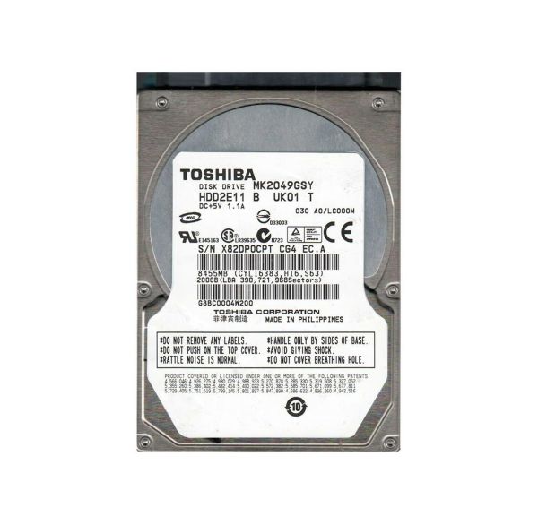 HDD2E11B Toshiba 200GB 7200RPM SATA (SATA-II) 3GB/s 16MB Cache Super Slimline 9.5mm 2.5-Inch Notebook Hard Disk Drive