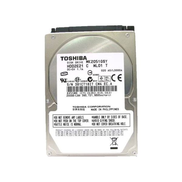 HDD2E21 Toshiba 200GB 7200RPM SATA (SATA-II) 3GB/s 16MB Cache Super Slimline 9.5mm 2.5-Inch Notebook Hard Disk Drive