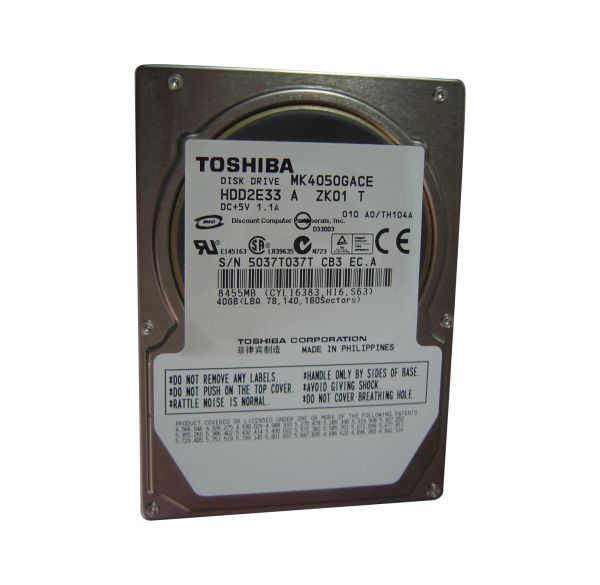 HDD2E33 Toshiba Automotive 40GB 4200RPM ATA-100 8MB Cache 2.5-inch Hard Disk Drive