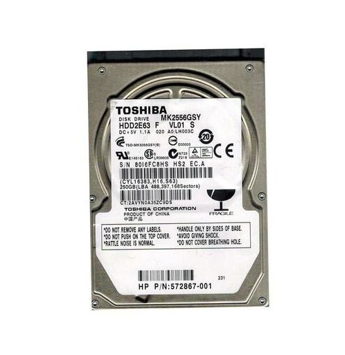HDD2E63F Toshiba 250GB 7200RPM SATA 3GB/s 16MB Cache 2.5-inch Hard Disk Drive