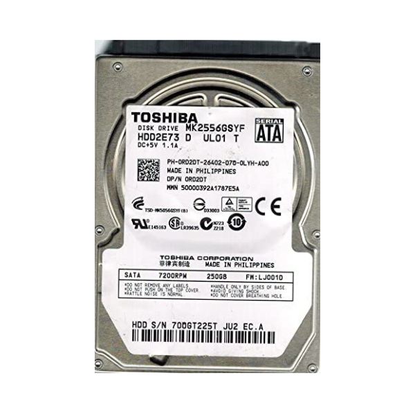 HDD2E73 Toshiba 250GB 7200RPM SATA 3GB/s 16MB Cache 2.5-inch Hard Disk Drive
