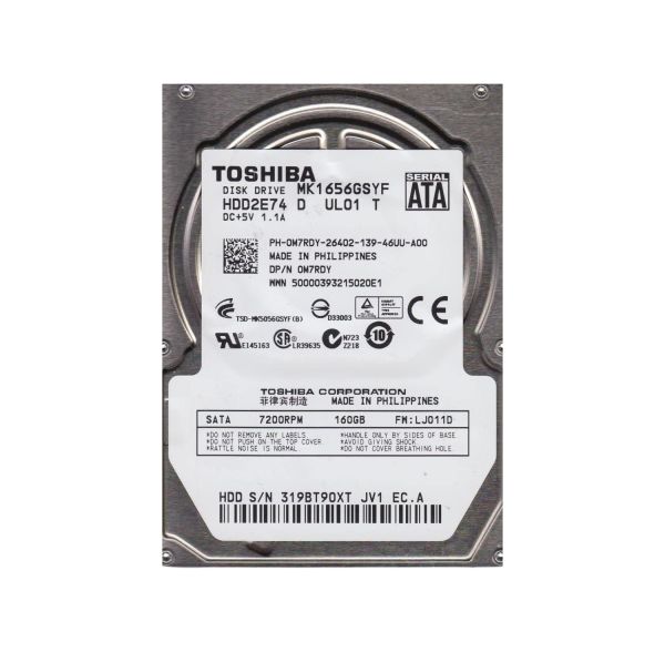 HDD2E74 Toshiba 160GB 5400RPM SATA 3GB/s 2.5-inch Hard Disk Drive