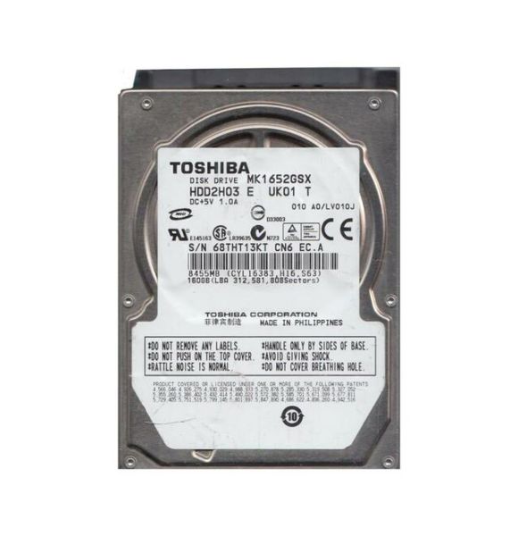HDD2H03E Toshiba 160GB 5400RPM SATA (SATA-II) 3GB/s 8MB Cache 9.5mm 2.5-inch Hard Disk Drive