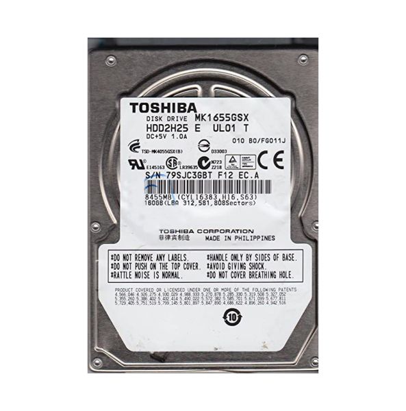 HDD2H25E Toshiba 160GB 5400RPM SATA 3GB/s 8MB Cache 2.5-inch Hard Disk Drive