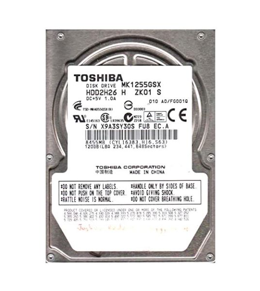 HDD2H26 Toshiba Mobile 120GB 8MB Cache 5400RPM SATA 3GB/s 2.5-inch Hard Drive