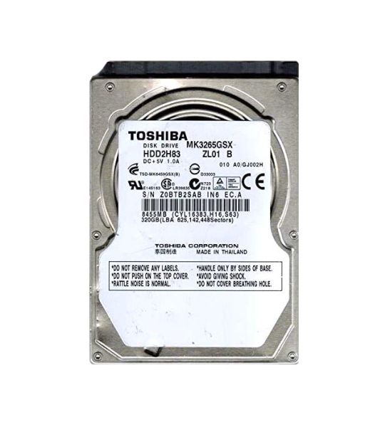HDD2H83 Toshiba 320GB 5400RPM 8MB Cache SATA 3GB/s 2.5-inch 9.5MM Laptop Hard Drive