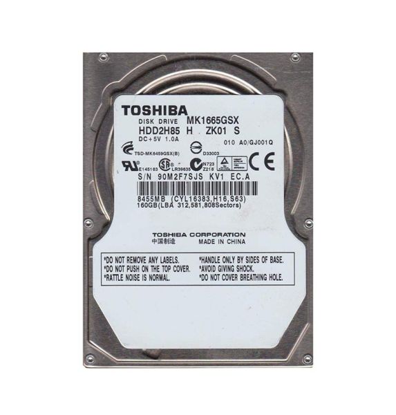 HDD2H85 Toshiba 160GB 5400RPM 8MB Cache 2.5-inch SATA 3GB/s Laptop Hard Drive