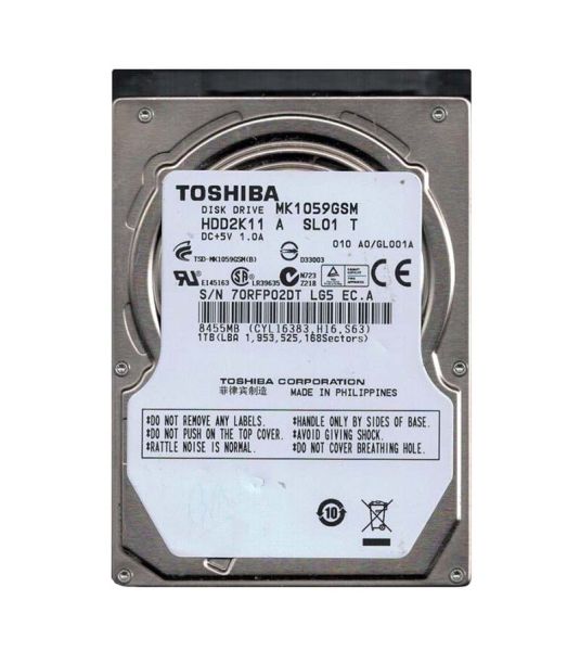 HDD2K11 Toshiba 1TB 5400RPM 8MB Cache 2.5-inch SATA-300 Laptop Hard Drive