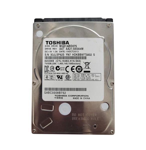 HDKBB97 Toshiba 750GB 5400RPM 8MB Cache 2.5-inch SATA 3GB/s Laptop Hard Drive