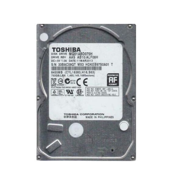 HDKEB97 Toshiba 750GB 5400RPM 8MB Cache 2.5-inch SATA 3GB/s Laptop Hard Drive