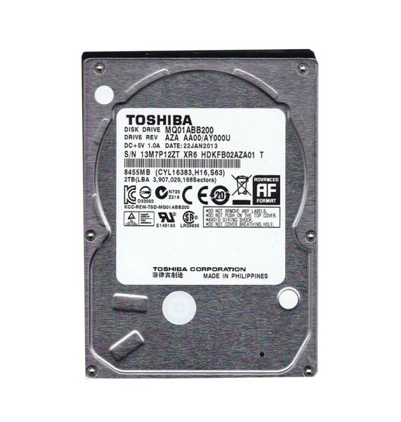 HDKFB02 Toshiba 2TB 5400RPM 8MB Cache 2.5-inch SATA 3.0GB/s Laptop Hard Drive