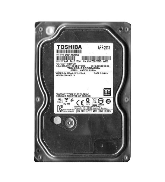 HDKPC05 Toshiba 500GB 7200RPM 32MB Cache 3.5-inch SATA 6GB/s Hard Drive