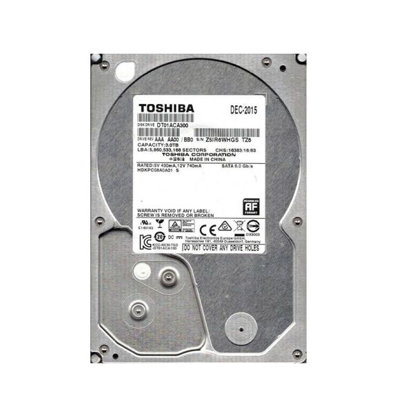 HDKPC08 Toshiba 3TB 7200RPM 64MB Cache 3.5-inch SATA 6GB/s Hard Drive