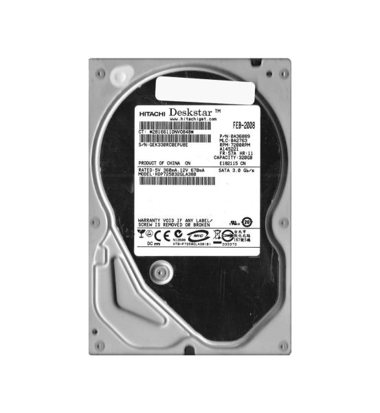 HDP725032GLA380 Hitachi Deskstar P7K500 320GB 7200RPM SATA 1.5Gb/s 8MB Cache 3.5-inch Hard Drive