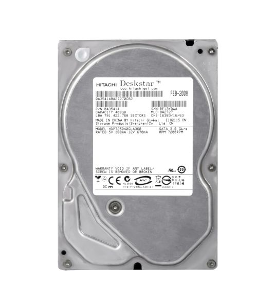 HDP725040GLA360 Hitachi Deskstar P7K500 400GB 7200RPM SATA 3Gb/s 16MB Cache 3.5-inch Hard Drive