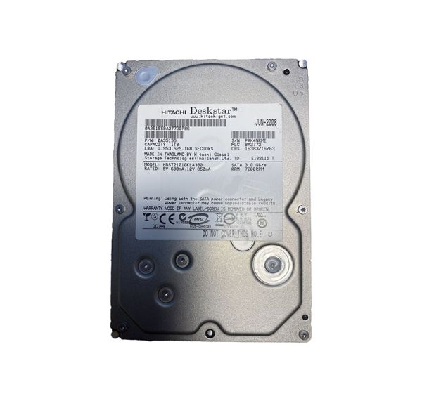 HDS721010KLA330 Hitachi DESKSTAR 1TB 7200RPM 32MB Cache SATA 3GB/s 7-Pin 3.5-inch Desktop Hard Drive