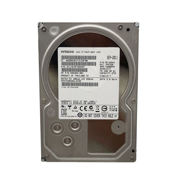 HDS722020ALA330 Hitachi Deskstar 7K2000 2TB 7200RPM SATA 3Gb/s 32MB Cache 3.5-inch Hard Drive