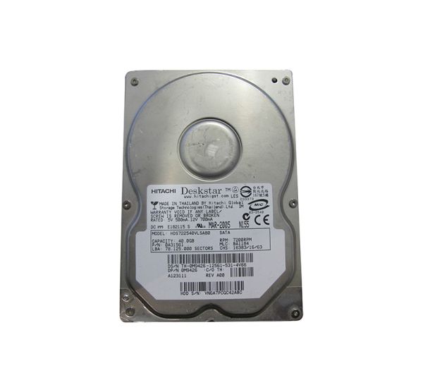 HDS722540VLSA80 Hitachi Deskstar 7K250 40GB 7200RPM SATA 1.5GB/s 8MB Cache 3.5-inch Hard Disk Drive