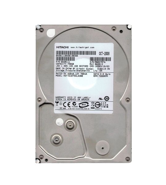HDT721075SLA380 Hitachi Deskstar 7K1000.B 750GB 7200RPM SATA 3Gb/s 8MB Cache 3.5-inch Hard Drive