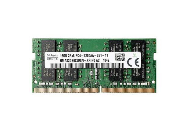 HMA82GS6CJR8N-XNN0-AC Hynix 16GB PC4-25600 DDR4-3200MHz non-ECC Unbuffered CL22 SoDIMM 1.2V Dual-Rank Memory Module